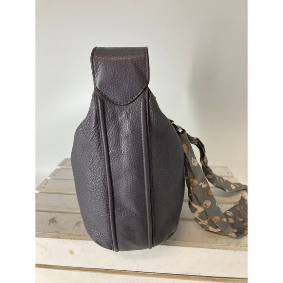 COACH F23960 PURPLE -GRAY PEBBLED LEATHER HOBO BAG - Picture 5 of 16